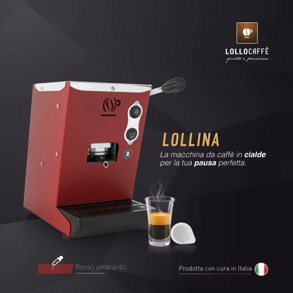 KIT LOLLINA MACCHINA CAFFE A CIALDE ROSSA (40 cialde Lollo Omaggio) – Lollo  Vending